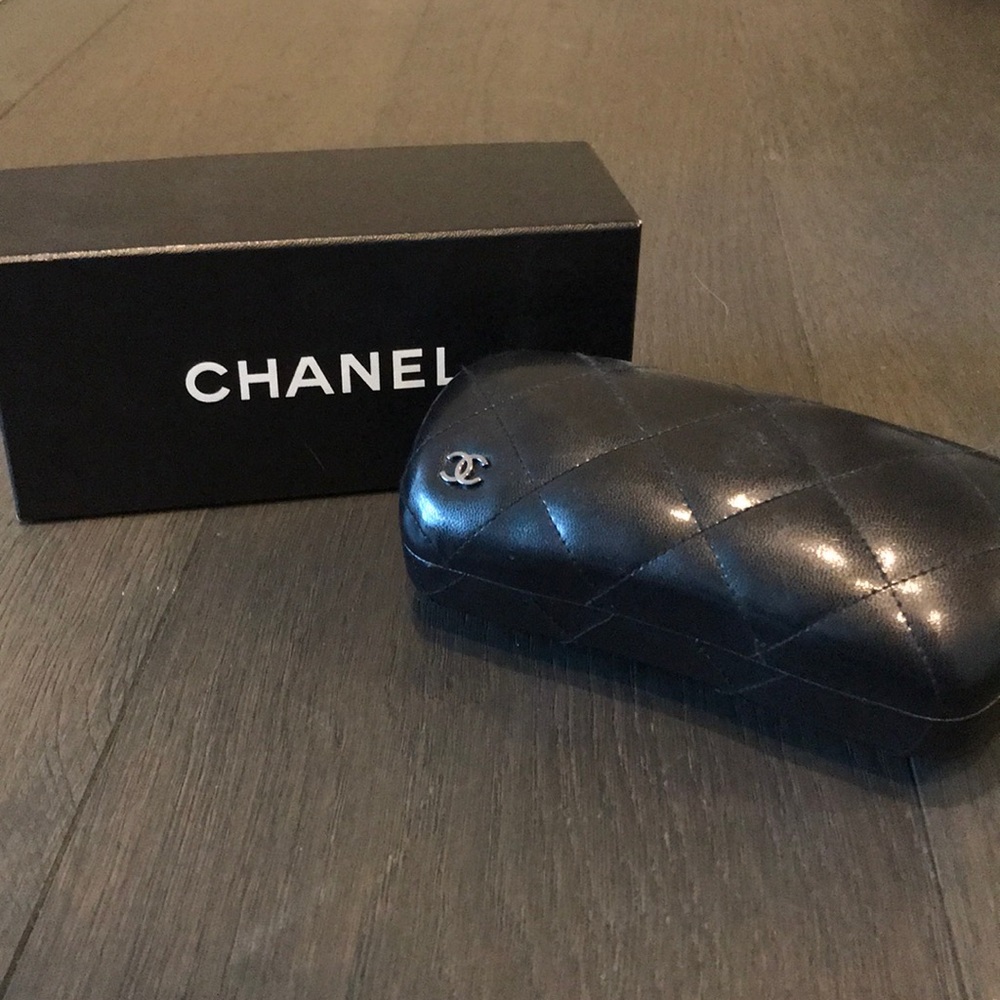 Authentic Chanel Quilted Sunglass Case
